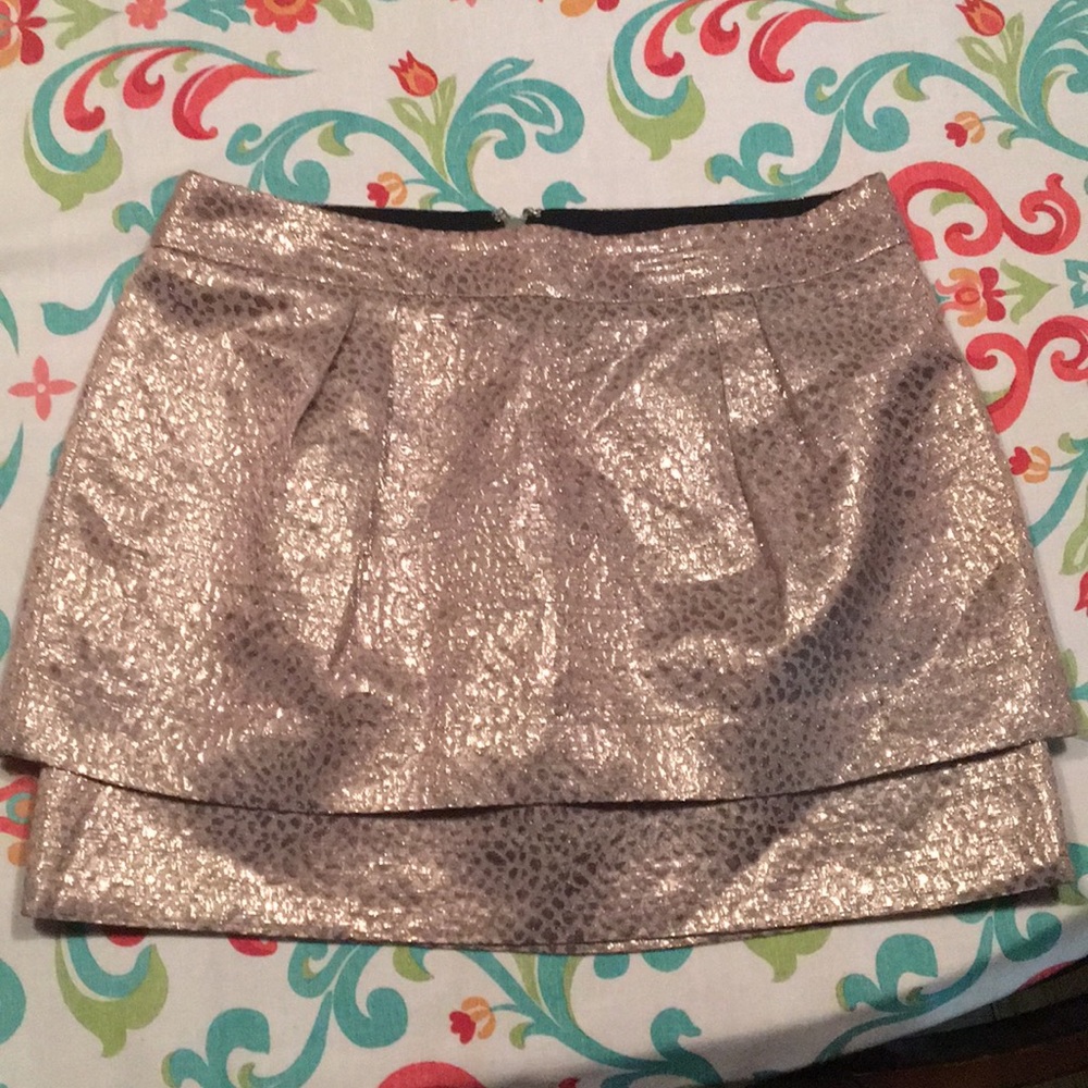 Gold Mini Skirt from EXPRESS.